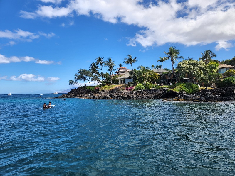 View from the boat near Maluaka beach.